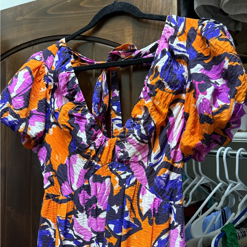 Anthropologie Vibrant Floral Midi Dress - Picture 11 of 12